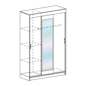 купить шкаф-купе 3-х створчатый андрей-4 м шшк 551 в спальню ясень шимо темный/ясень шимо светлый в Москве
