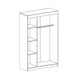 Шкаф-купе 3-х створчатый Андрей-4 М ШШК 551 с зеркалом дуб крафт серый/дуб крафт белый Москва