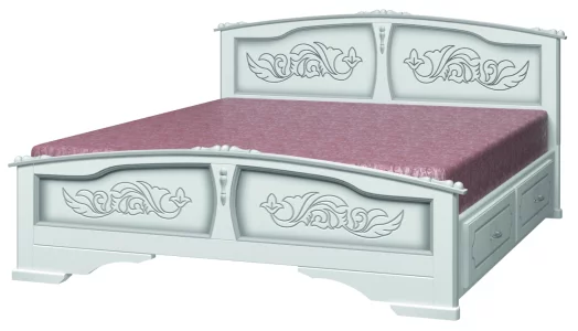 Кровать ЕЛЕНА (комплект с ящиками) 1600х2000, цвет Белый жемчуг, кровать с 2-мя ящиками двойная