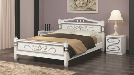 Кровать КАРИНА-5 (комплект) 1200х2000, цвет Белый жемчуг, кровать двойная Москва