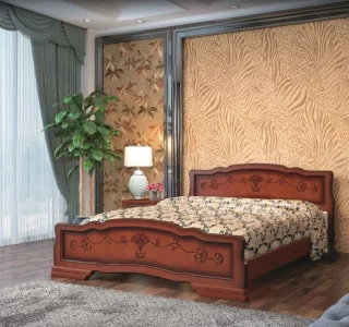 купить кровать карина-6 (комплект) 1600х2000, цвет орех, кровать двойная в Москве