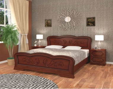 купить кровать карина-8 (комплект) 1200х2000, цвет орех, кровать двойная в Москве