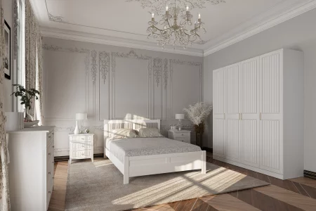 Кровать ФРИДА (комплект) 1800х2000, цвет Белый античный, кровать двойная (РАЗБОРНАЯ) фото