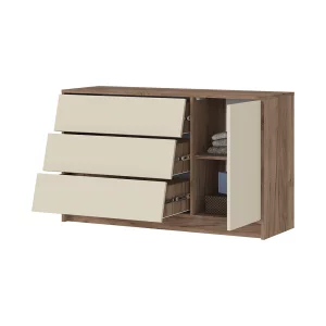 купить рейн км 01 комод 1200 (1200х720х400) фасад кашемир/корпус дуб крафт табачный в Москве