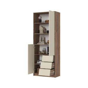 купить рейн стл 01 стеллаж (800х2100х400) фасад кашемир/корпус дуб крафт табачный в Москве