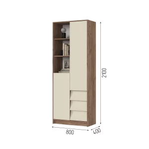 РЕЙН СТЛ 01 Стеллаж (800х2100х400) Фасад КАШЕМИР/Корпус ДУБ КРАФТ ТАБАЧНЫЙ Москва