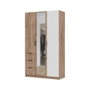 купить орегон шк 03 шкаф 3х-створчатый (1200х2100х500) фасад мдф асфальт супермат,дуб крафт табачный/корпус дуб крафт табачный в Москве