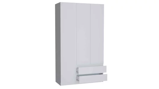 купить шкаф 3-х ств "флагман 1" 120х208,9х45,8 белый/белый в Москве